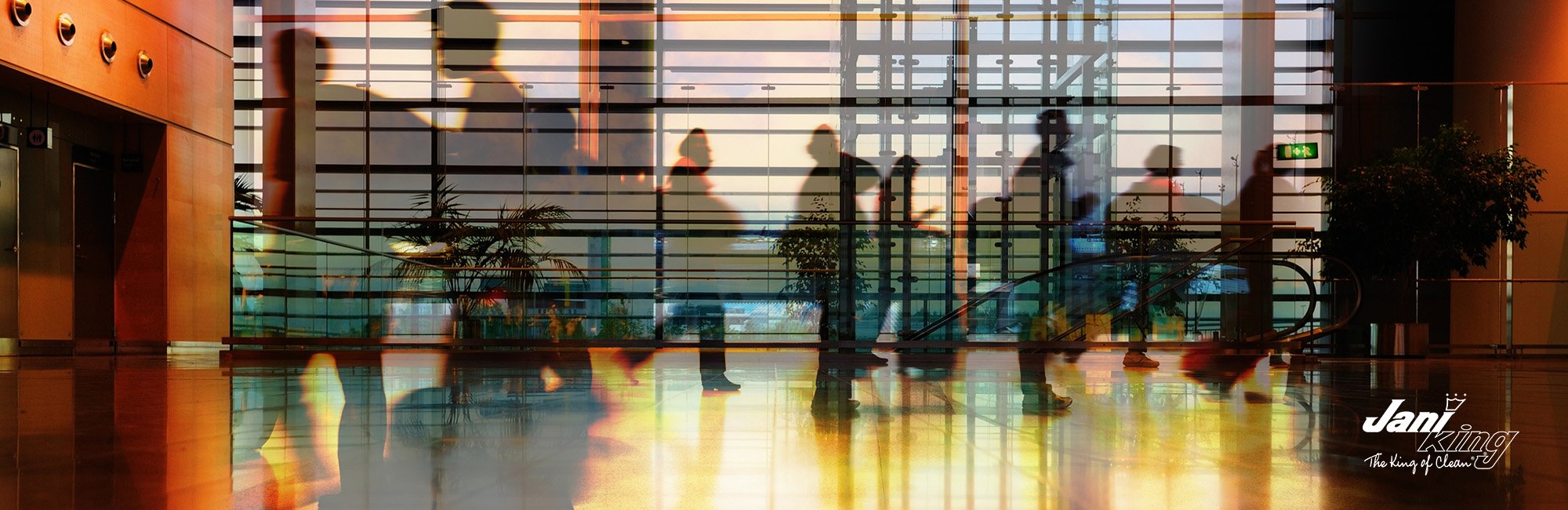 Floor in a business building with a lot of foot traffic.