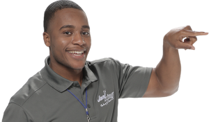 a man pointing at something