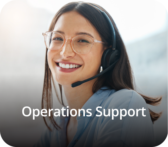 a woman wearing a headset and smiling