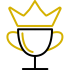 a gold crown on a black background