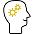 a yellow icon of two gears