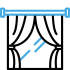 clean window with curtains icon